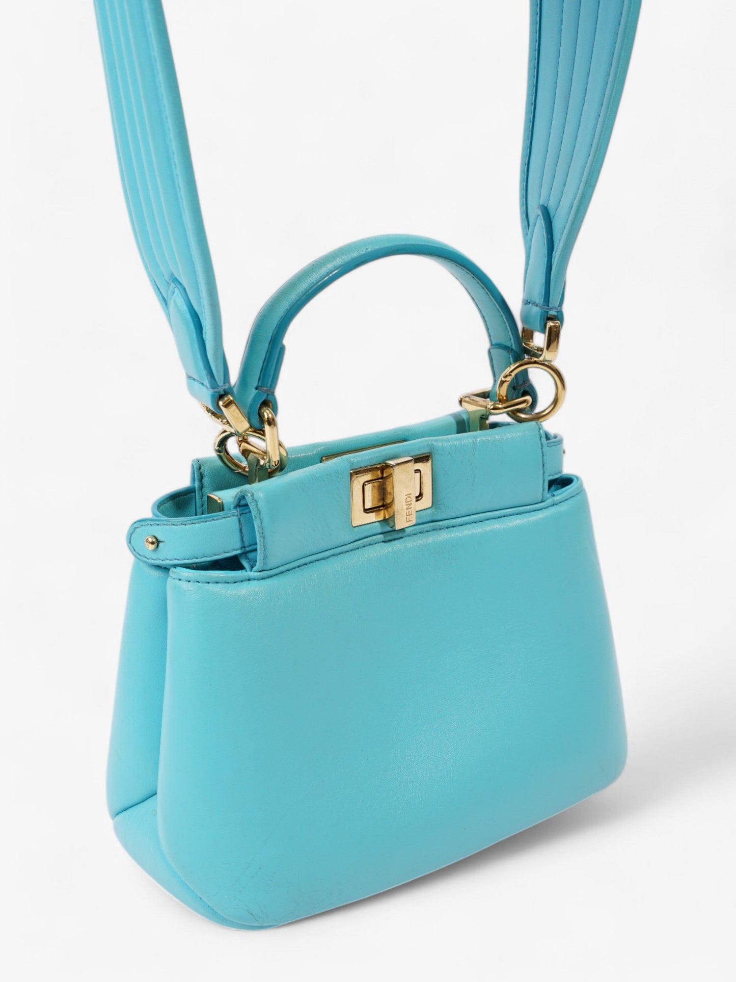 Fendi Peekaboo Light Blue  Nappa Leather
