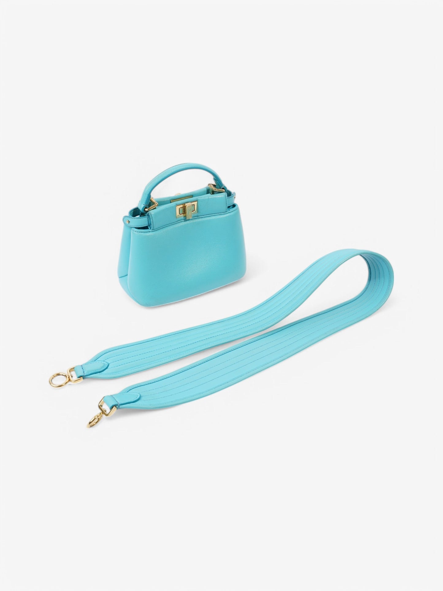 Fendi Peekaboo Light Blue  Nappa Leather