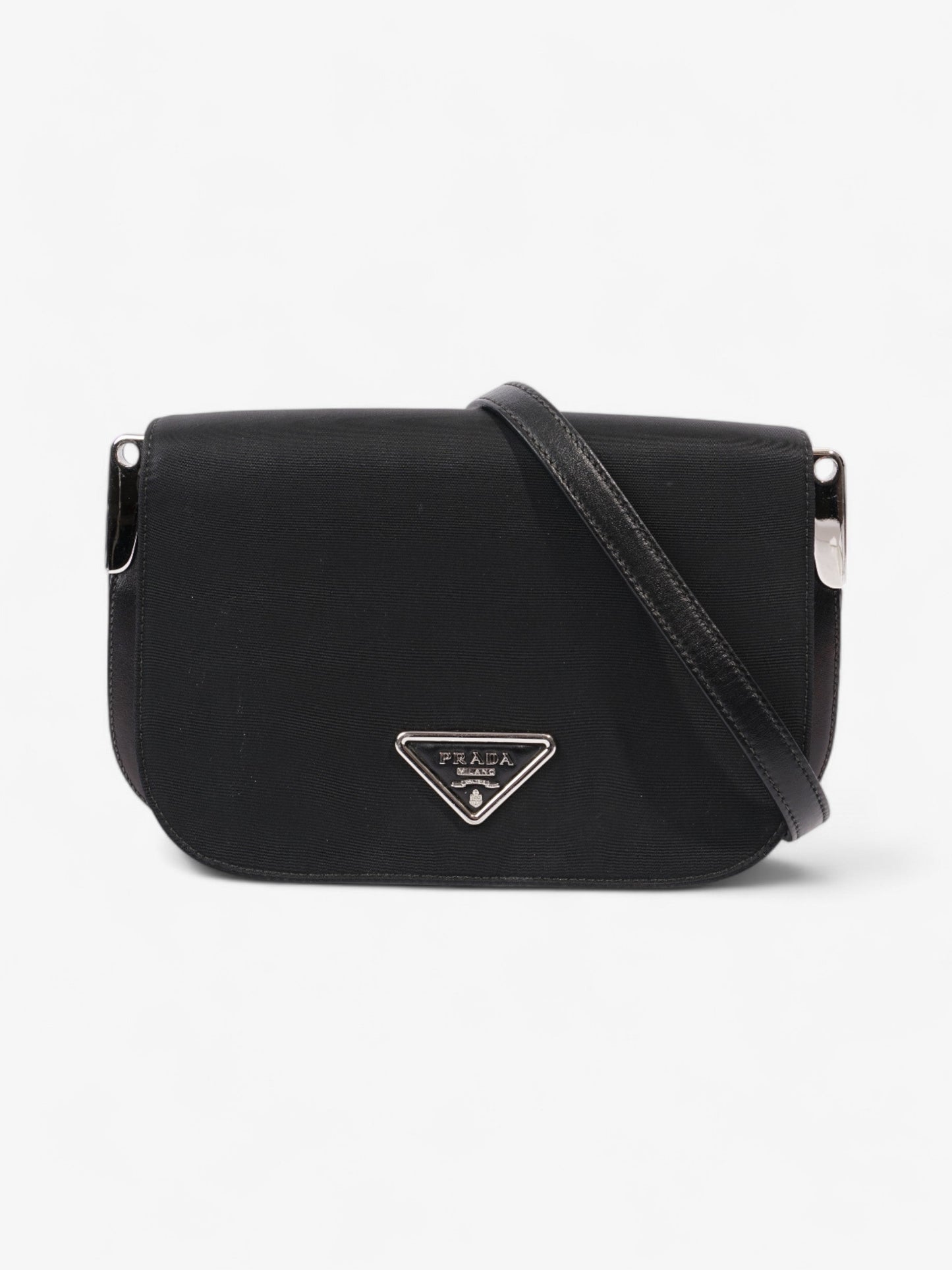 Prada Nylon and Leather Shoulder Bag in Black Black Nylon