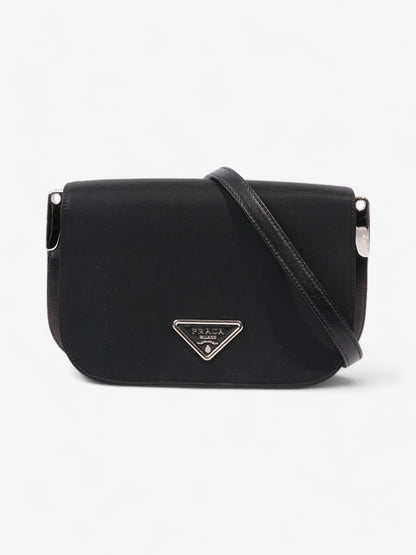 Prada Nylon and Leather Shoulder Bag in Black Black Nylon