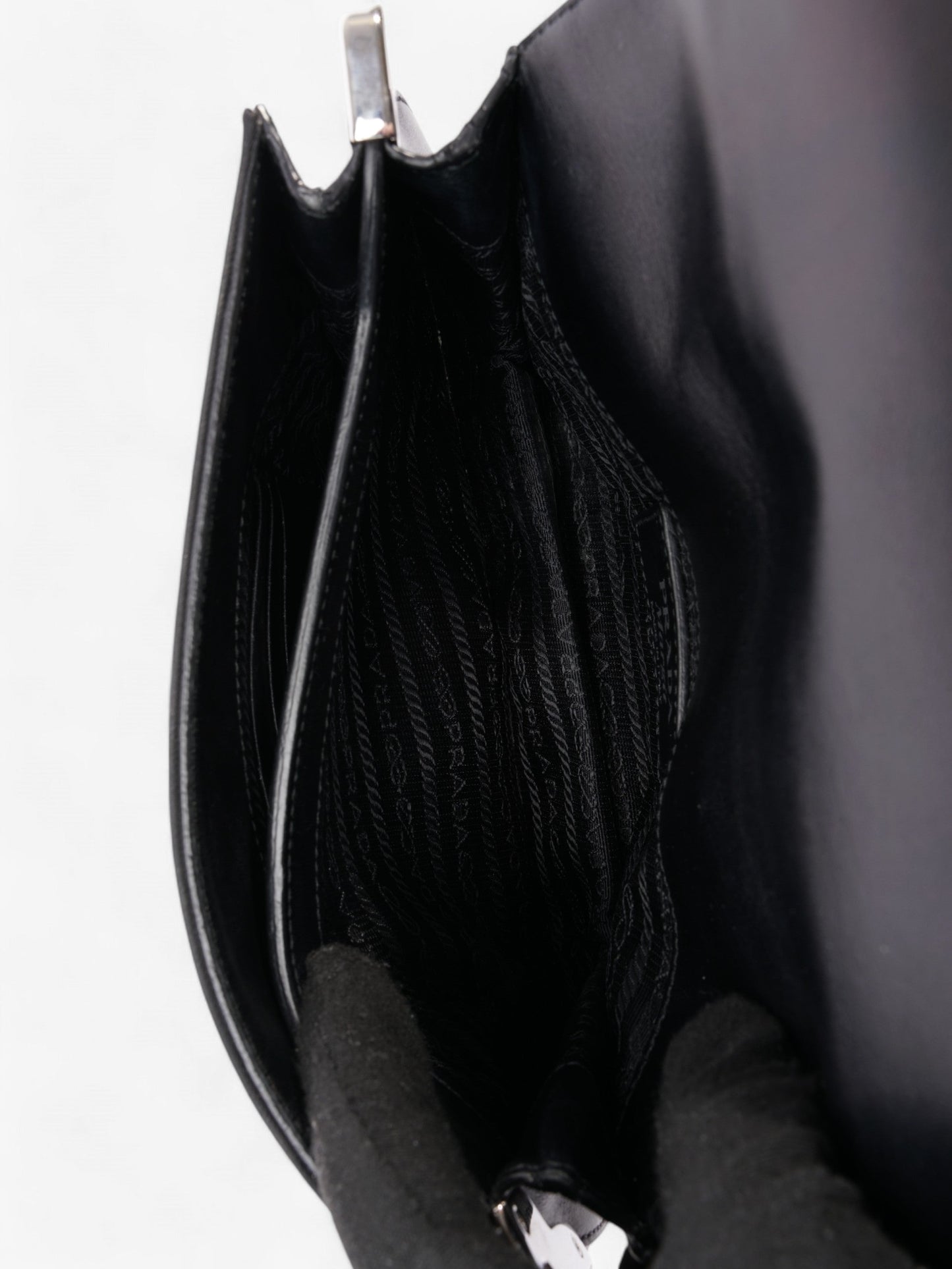 Prada Nylon and Leather Shoulder Bag in Black Black Nylon