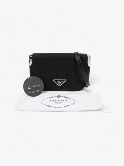 Prada Nylon and Leather Shoulder Bag in Black Black Nylon