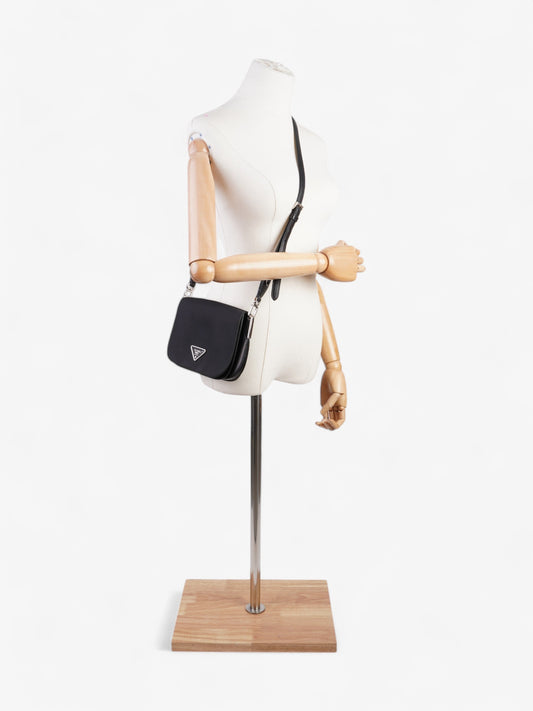 Prada Nylon and Leather Shoulder Bag in Black Black Nylon