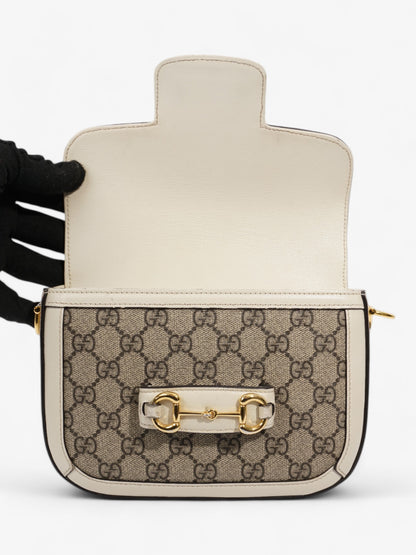 Gucci Horsebit 1955 Mini Bag White / Monogram Coated Canvas