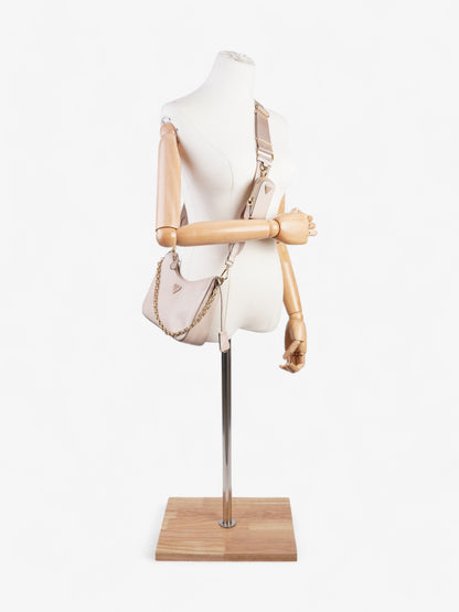 Prada Hobo Re-Edition 2005 Nude Saffiano Leather