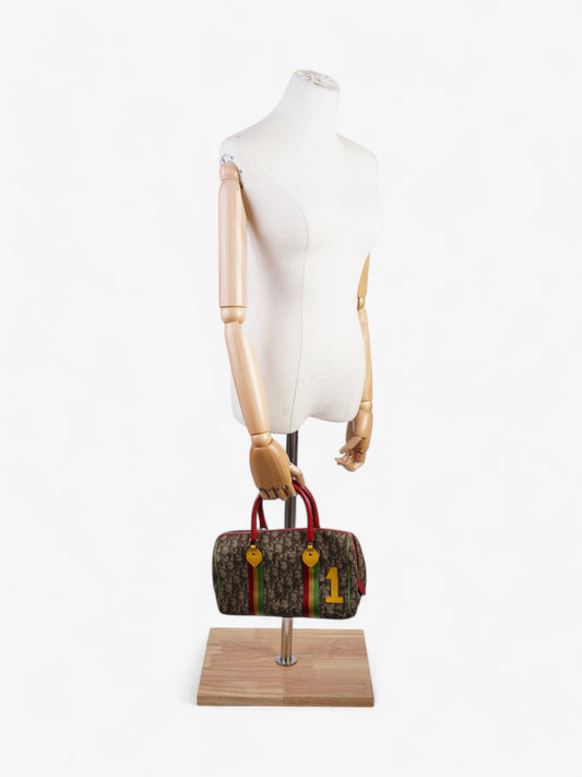 Christian Dior Boston Diorissimo Canvas Bag Monogram / Red Coated Canvas
