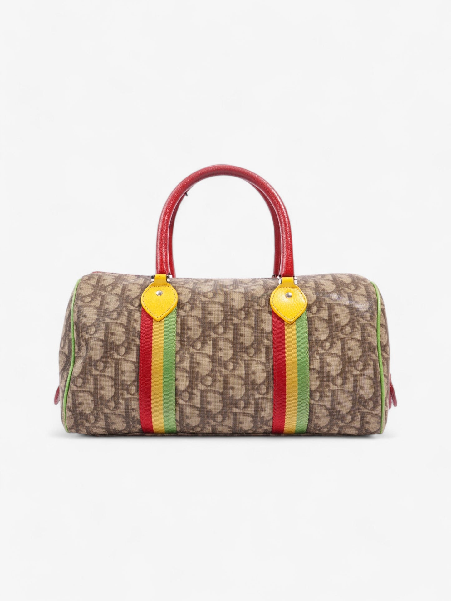 Christian Dior Boston Diorissimo Canvas Bag Monogram / Red Coated Canvas