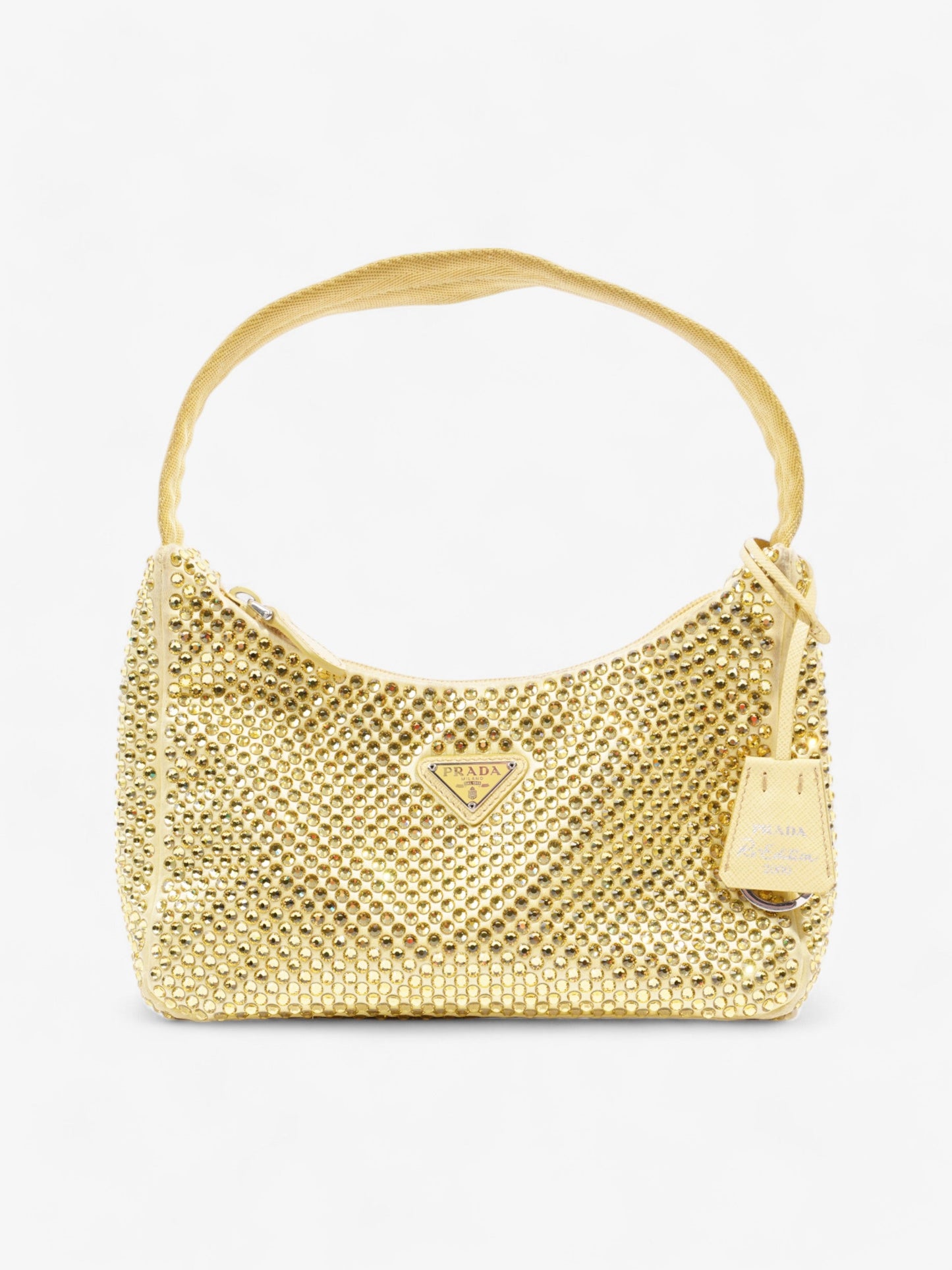 Prada Hobo Re-Edition 2000 Yellow Silk