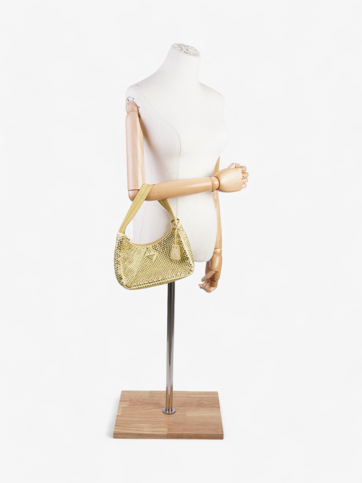 Prada Hobo Re-Edition 2000 Yellow Silk