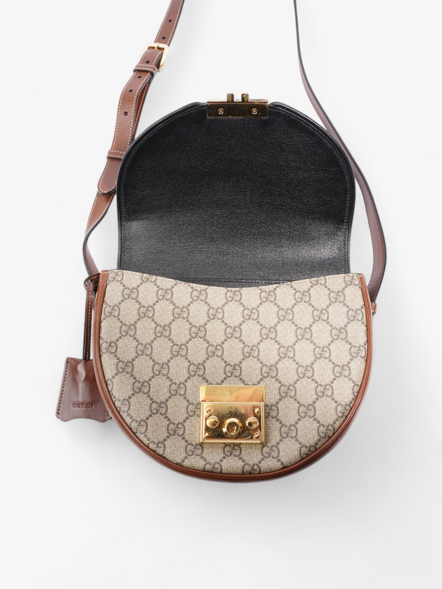 Gucci Padlock Shoulder Bag Black / Supreme Coated Canvas