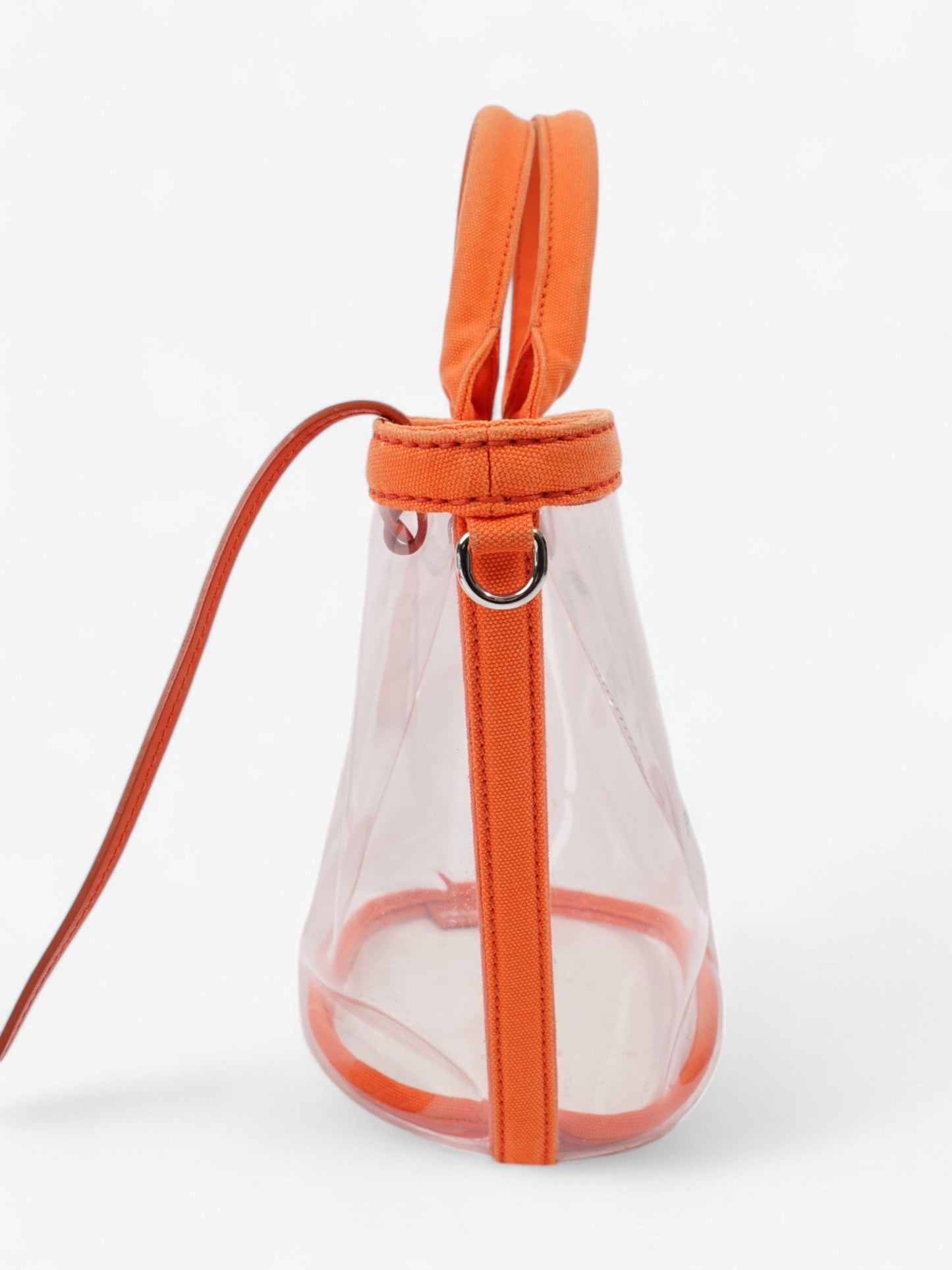 Prada PVC Clear Logo-Print Tote Orange  / Clear  PVC