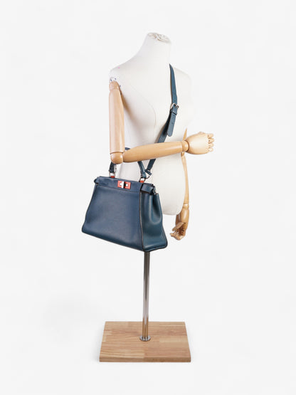 Fendi Peekaboo Handbag Blue / Orange Leather