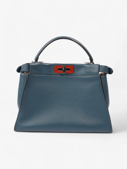 Fendi Peekaboo Handbag Blue / Orange Leather