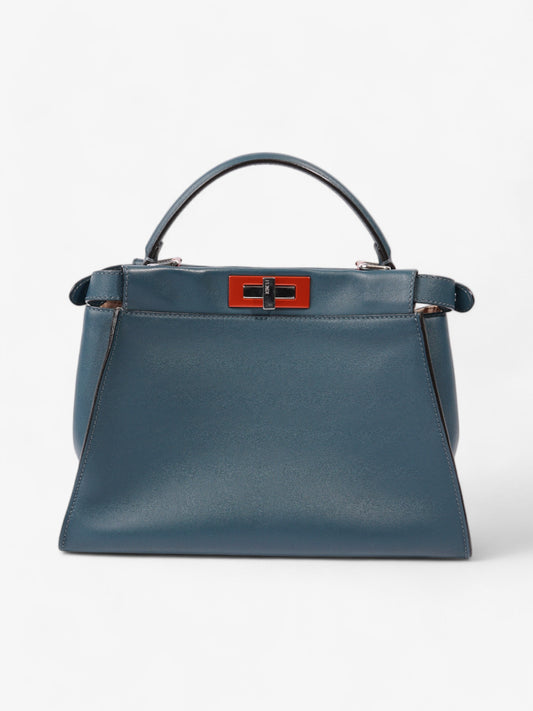 Fendi Peekaboo Handbag Blue / Orange Leather