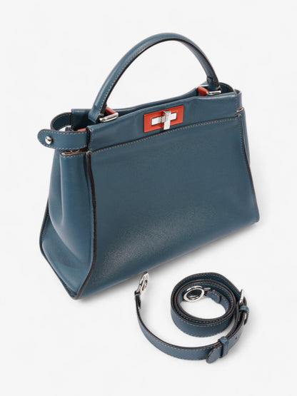 Fendi Peekaboo Handbag Blue / Orange Leather