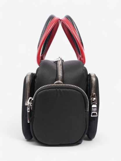 Prada Triangle Nylon Shoulder Bag Black / Red  Nylon, Leather