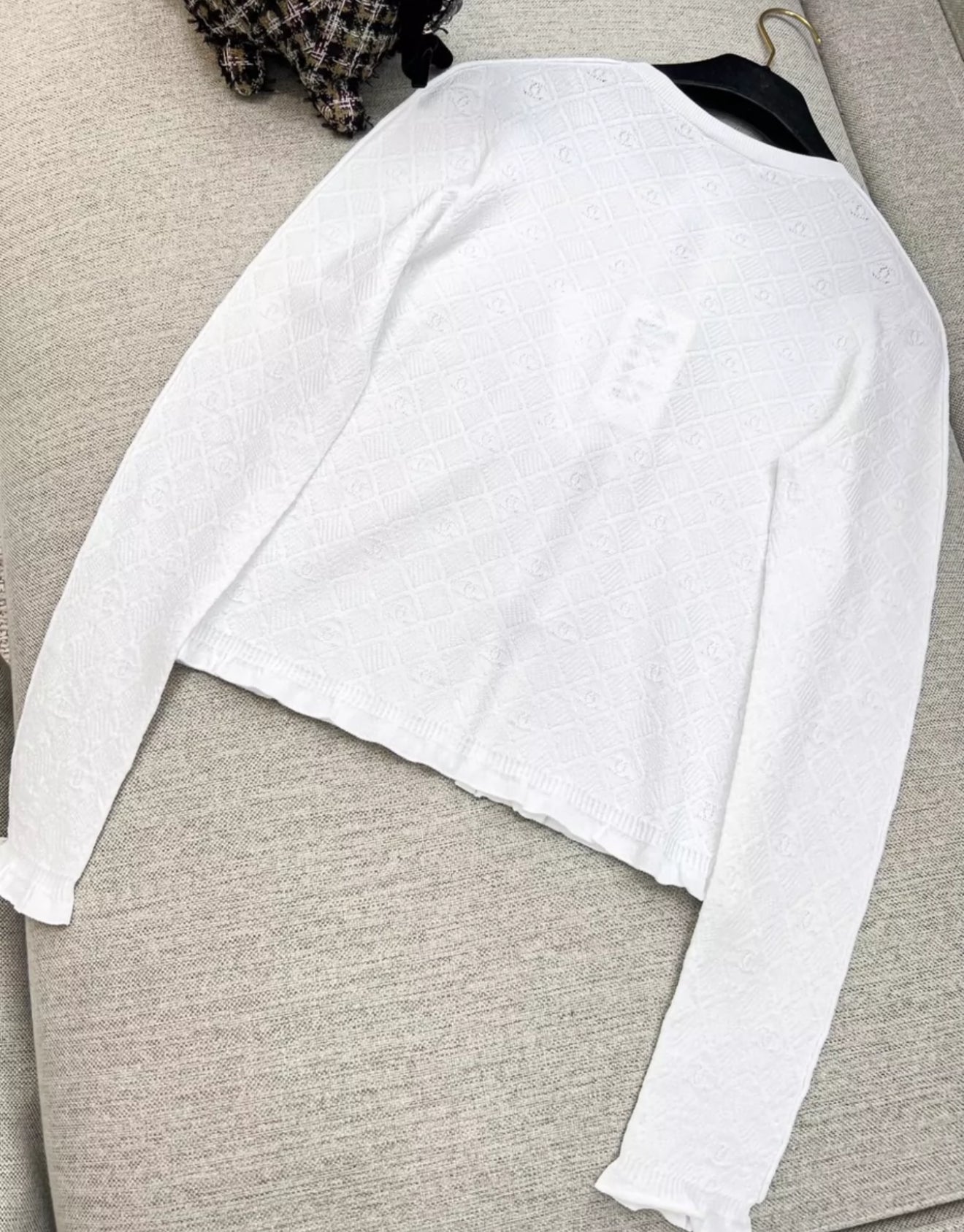 Chanel 24P white cardigan