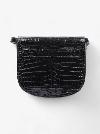 Saint Laurent Kaia Shoulder Bag Black Embossed Leather Small