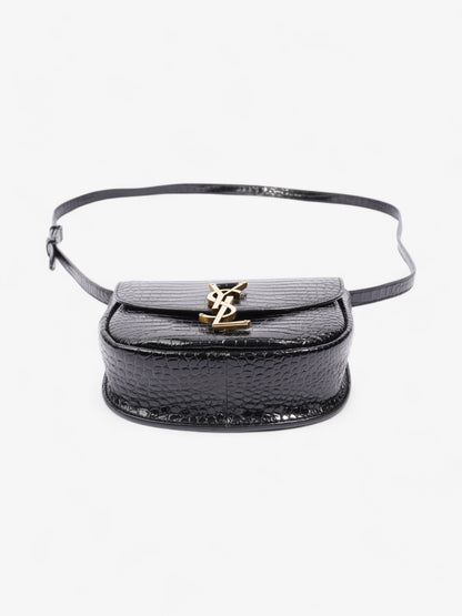 Saint Laurent Kaia Shoulder Bag Black Embossed Leather Small