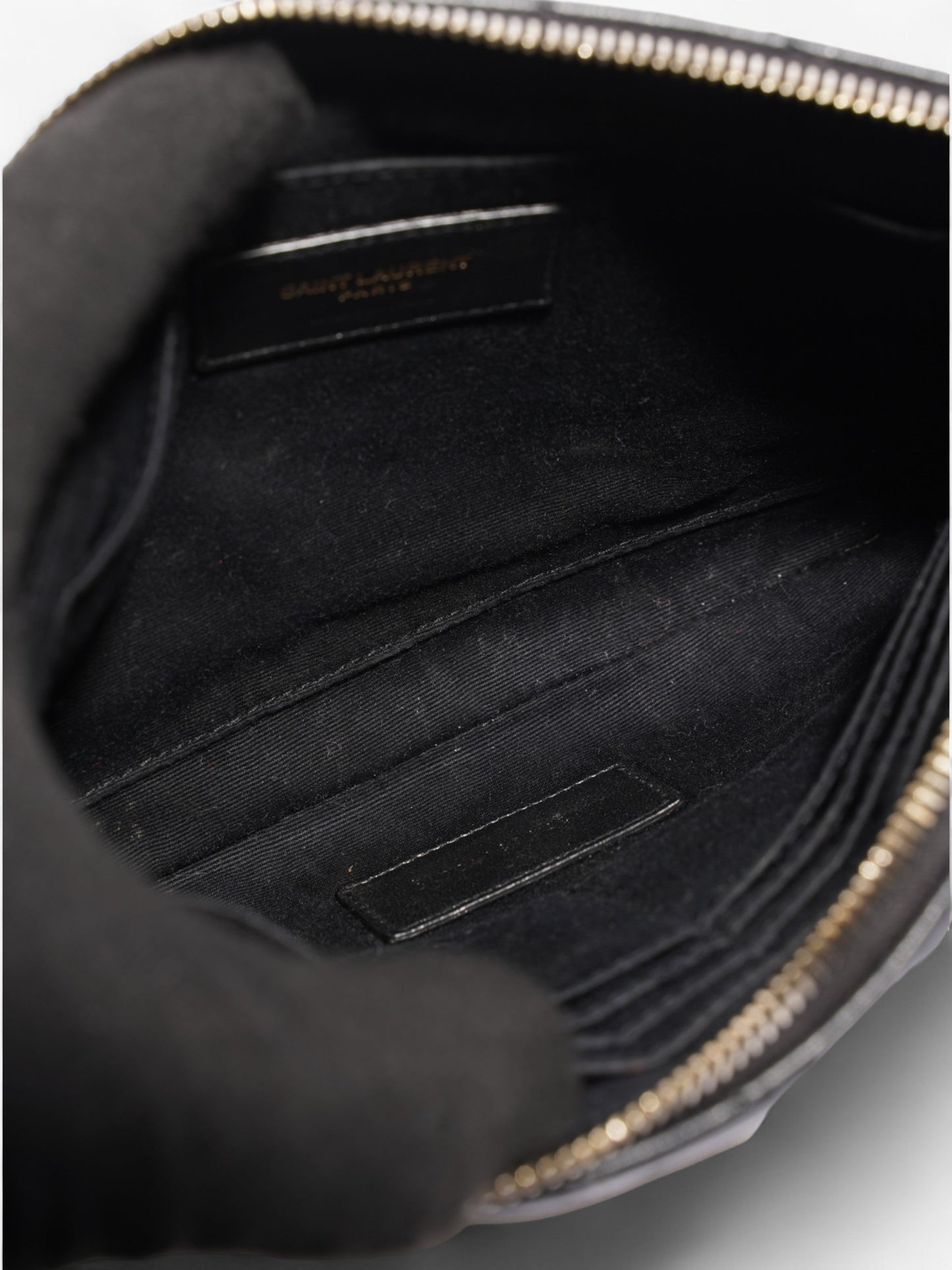 Saint Laurent Monogram Wristlet Black Leather