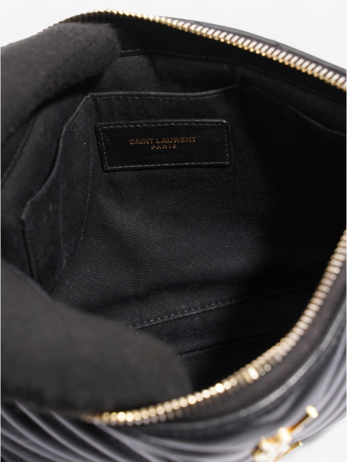 Saint Laurent Monogram Wristlet Black Leather