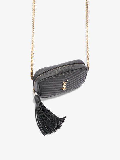 Saint Laurent Lou Crossbody Black Grained Leather Mini