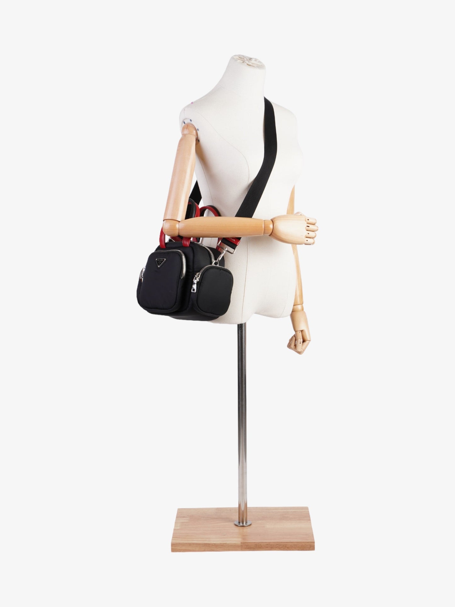 Prada Cargo Pocket Tote Black / Red Re Nylon
