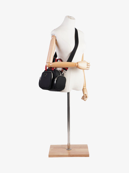 Prada Cargo Pocket Tote Black / Red Re Nylon