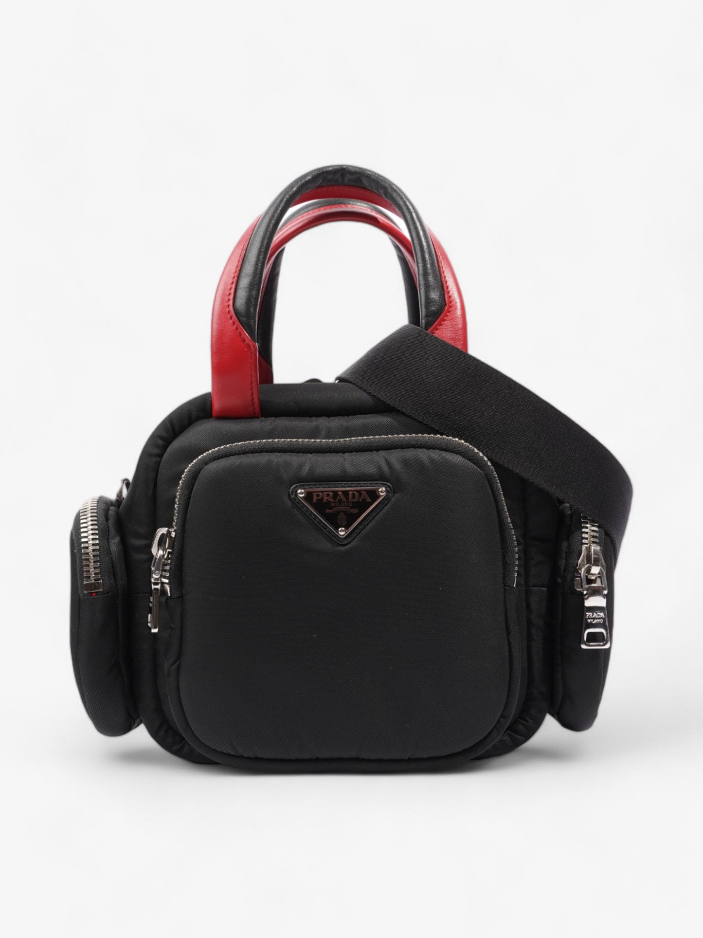 Prada Cargo Pocket Tote Black / Red Re Nylon