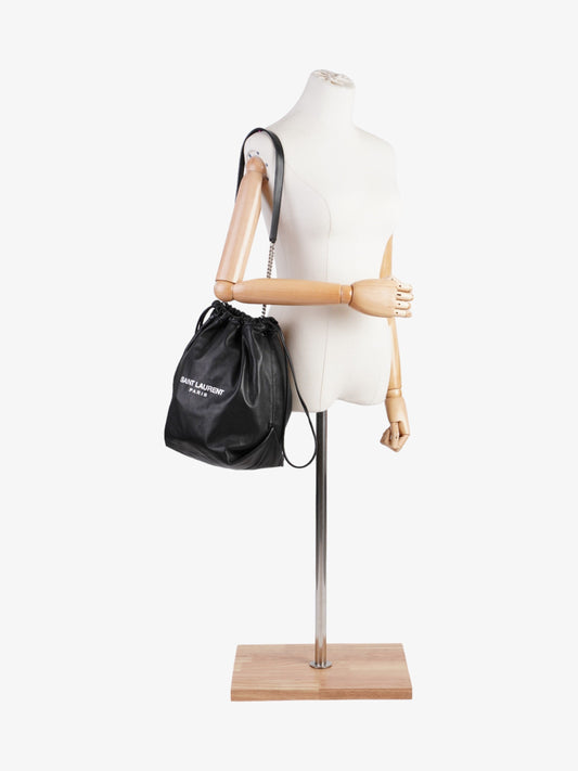 Saint Laurent Sac Pouch Black Leather
