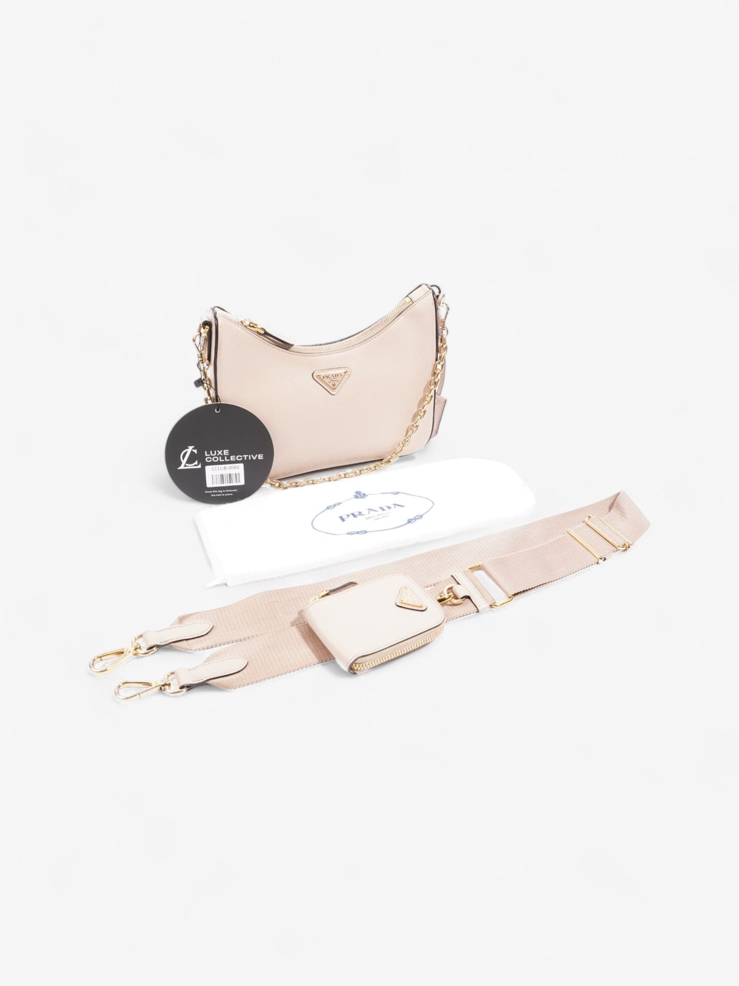 Prada Re-Edition 2005 Nude Saffiano Leather