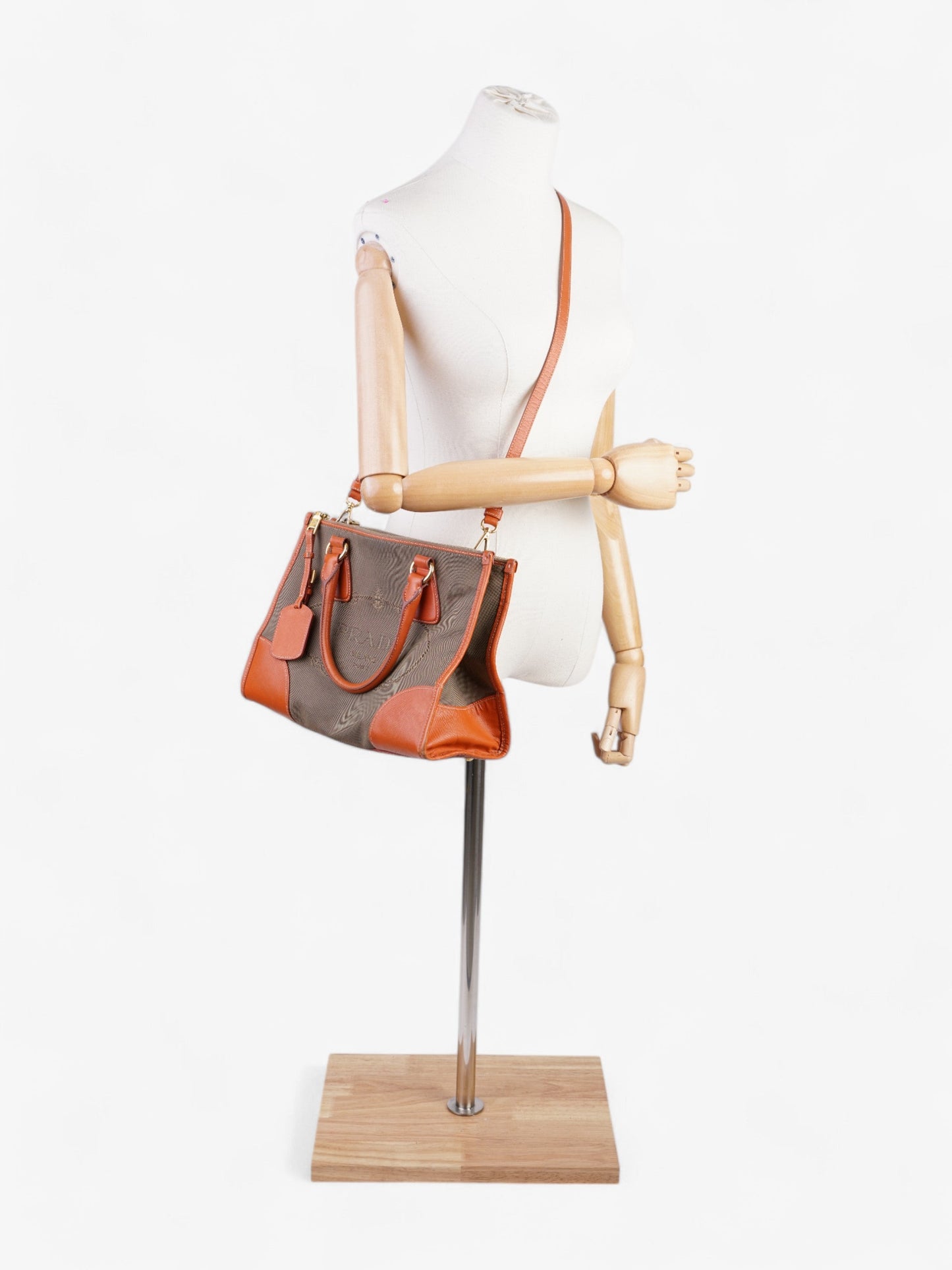 Prada Canvas Tote Brown / Beige / Orange Canvas