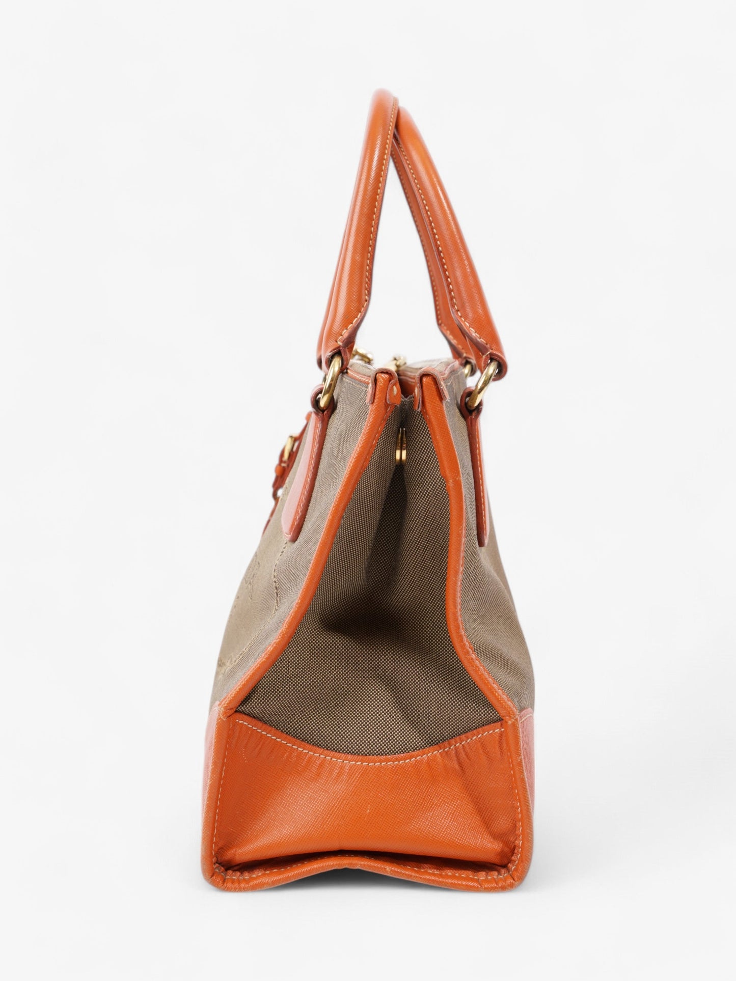 Prada Canvas Tote Brown / Beige / Orange Canvas