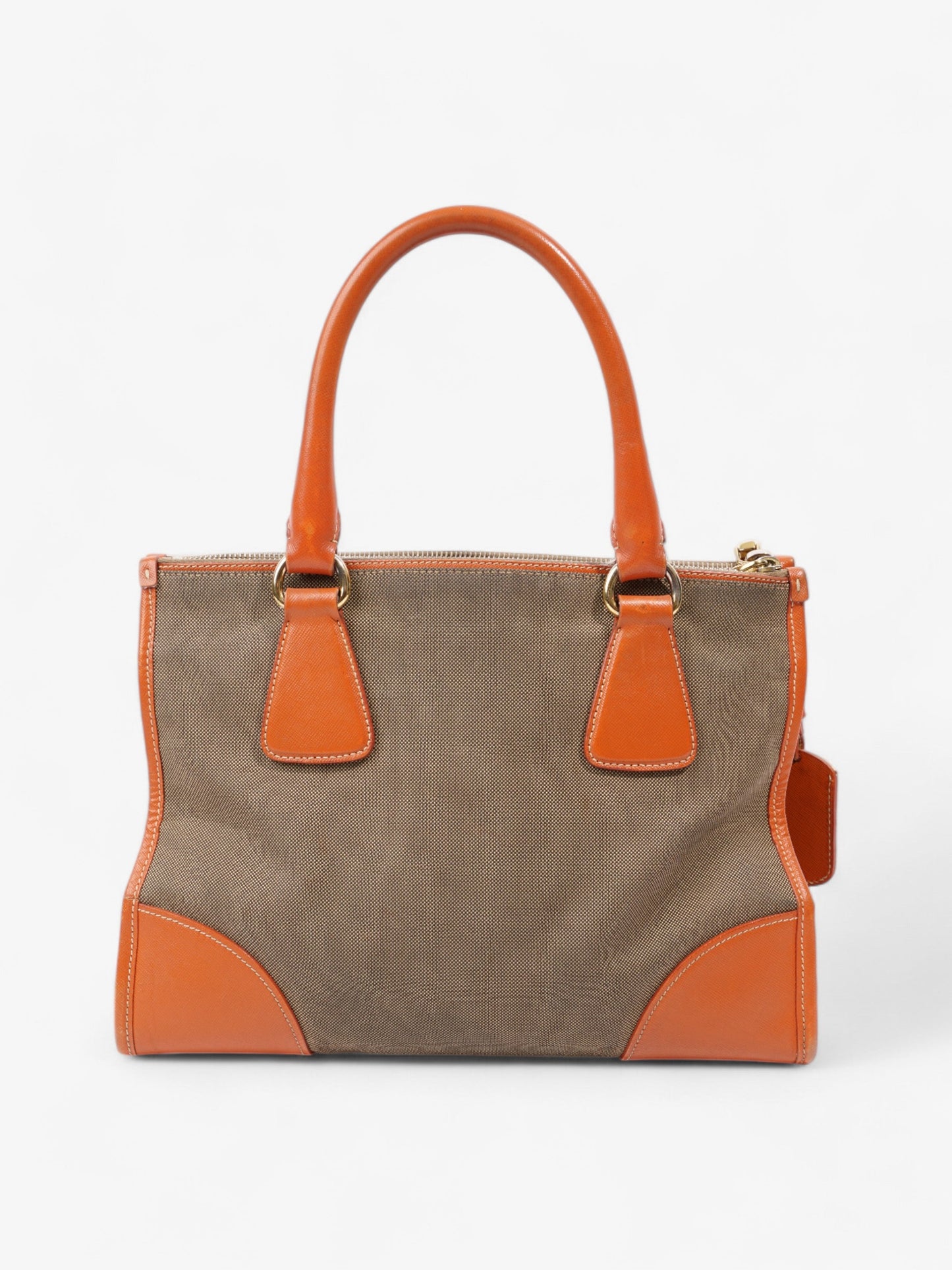 Prada Canvas Tote Brown / Beige / Orange Canvas