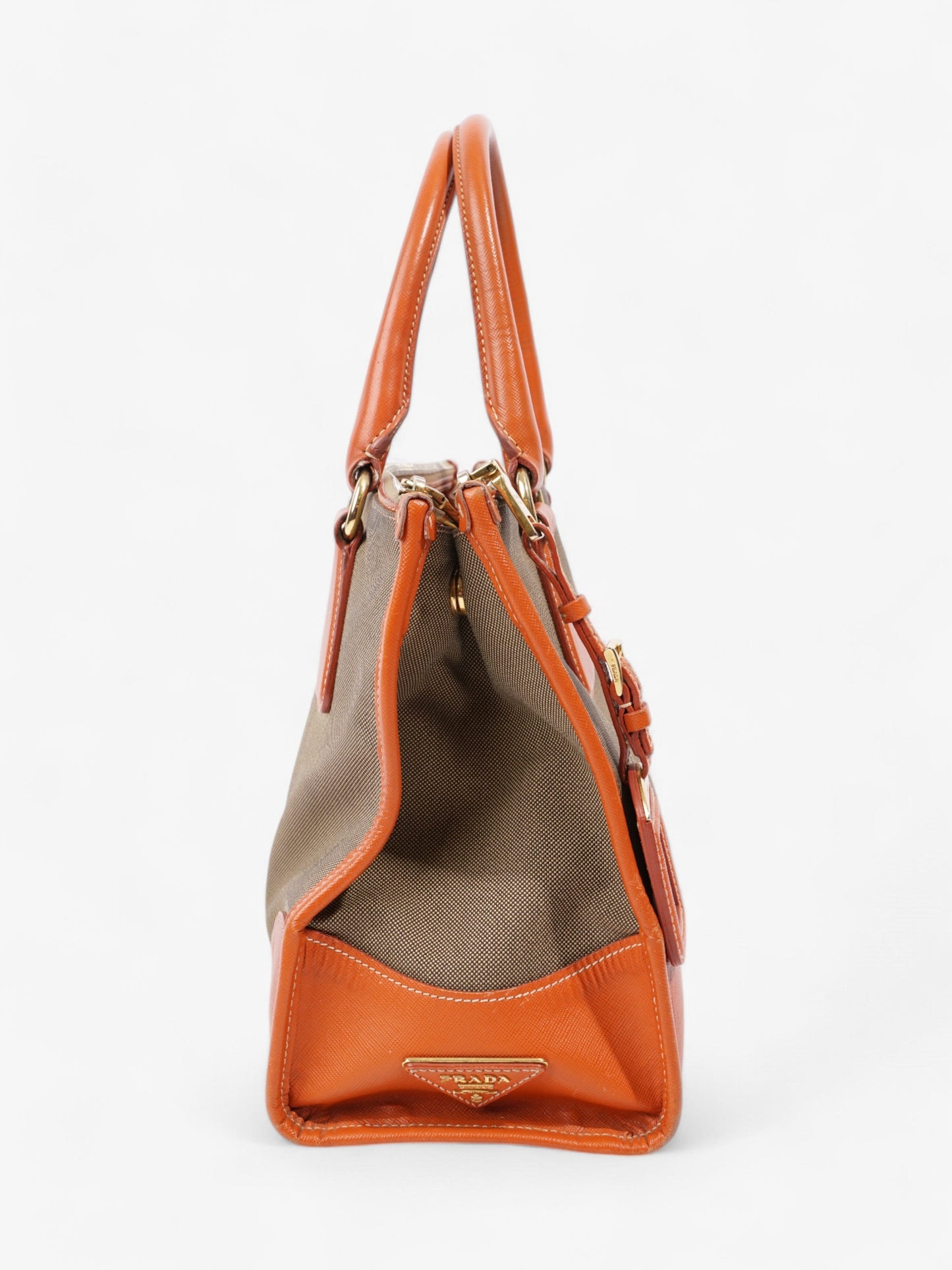 Prada Canvas Tote Brown / Beige / Orange Canvas
