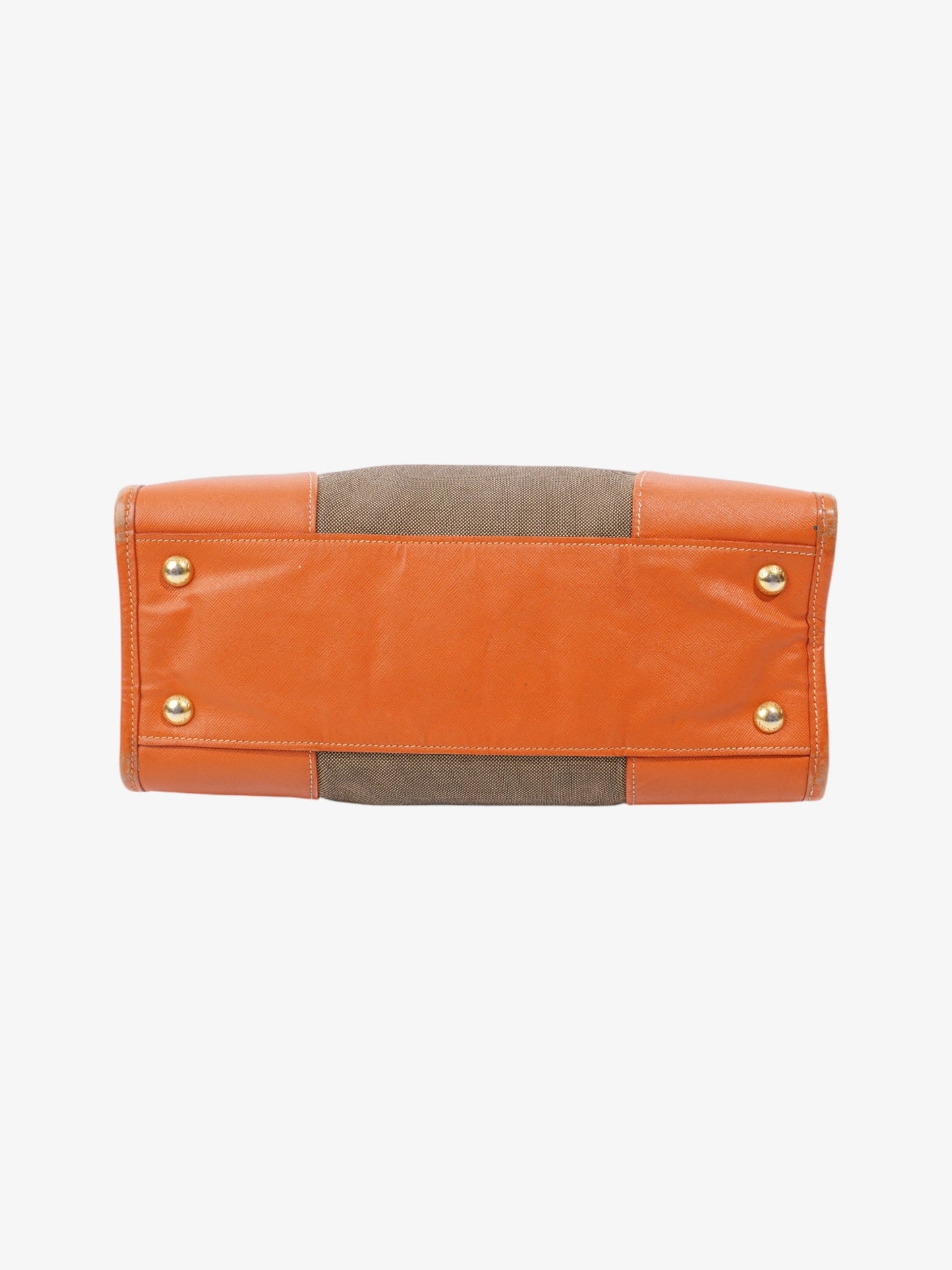 Prada Canvas Tote Brown / Beige / Orange Canvas