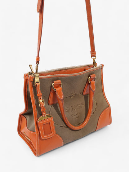 Prada Canvas Tote Brown / Beige / Orange Canvas