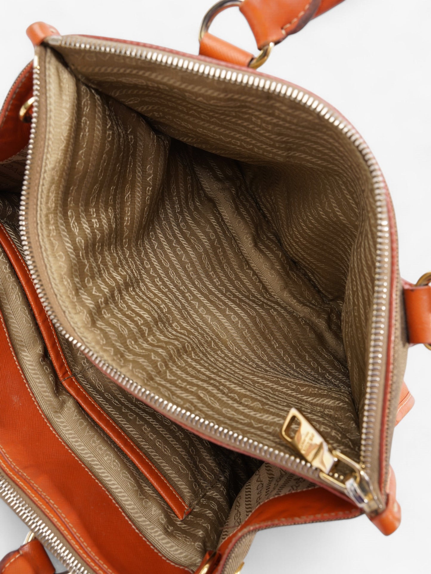 Prada Canvas Tote Brown / Beige / Orange Canvas