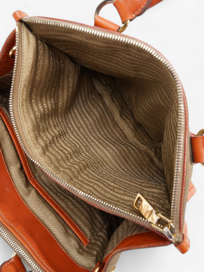 Prada Canvas Tote Brown / Beige / Orange Canvas