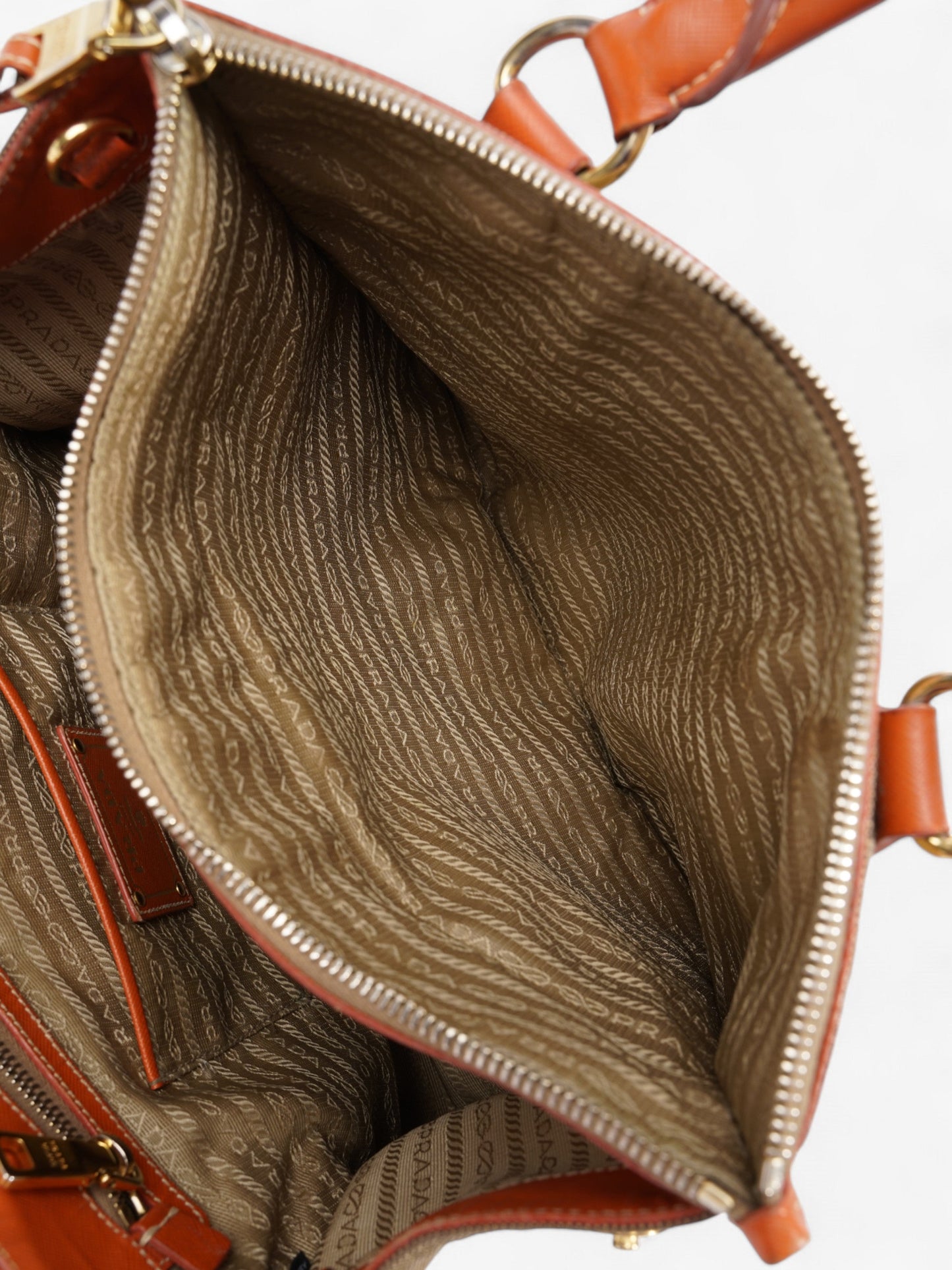 Prada Canvas Tote Brown / Beige / Orange Canvas
