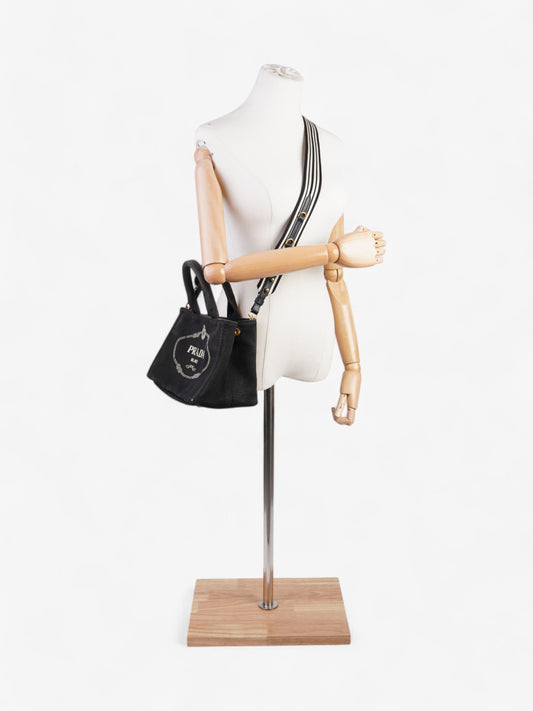 Prada Canvas Tote Black / White Cotton