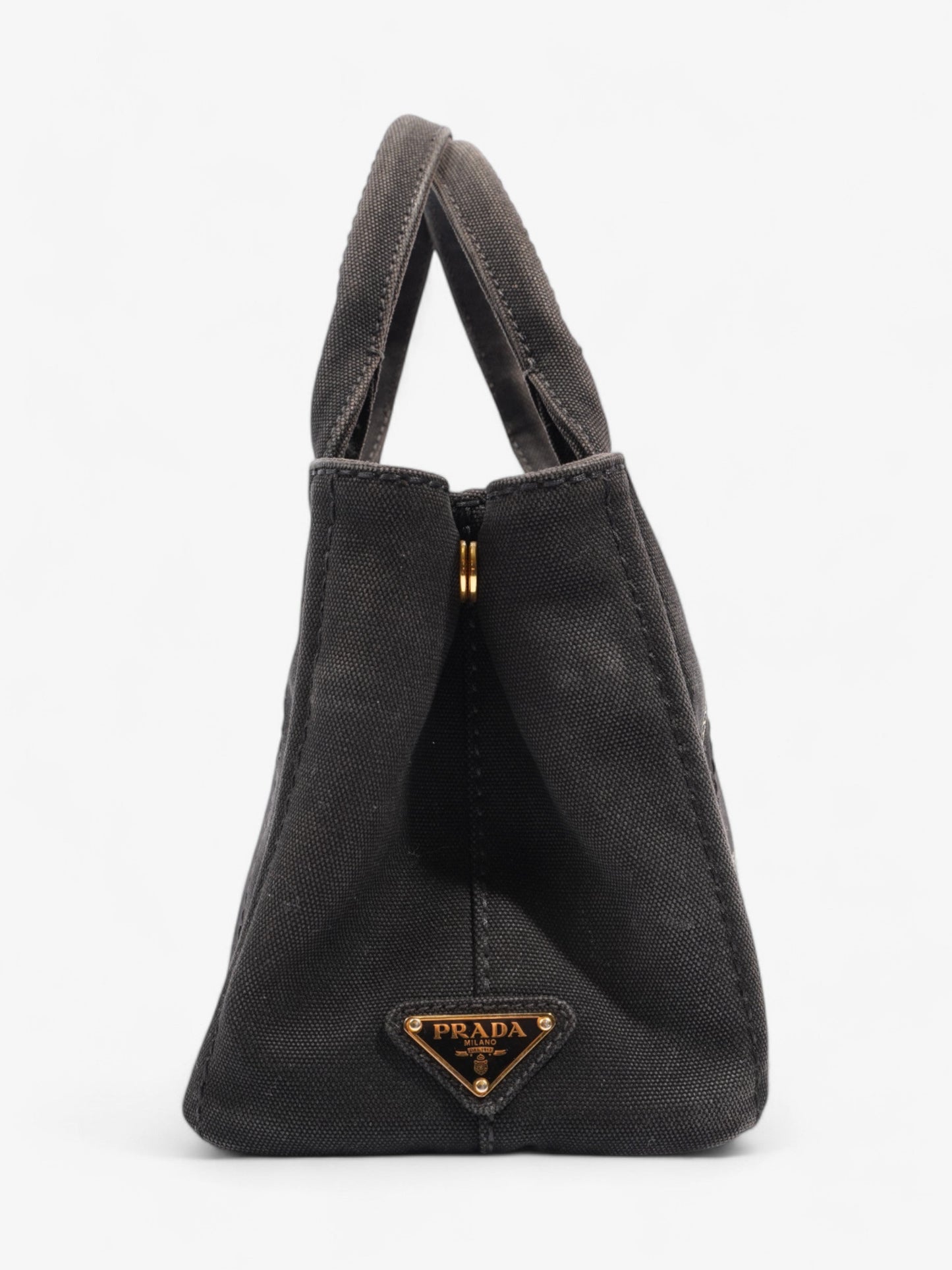 Prada Canvas Tote Black / White Cotton