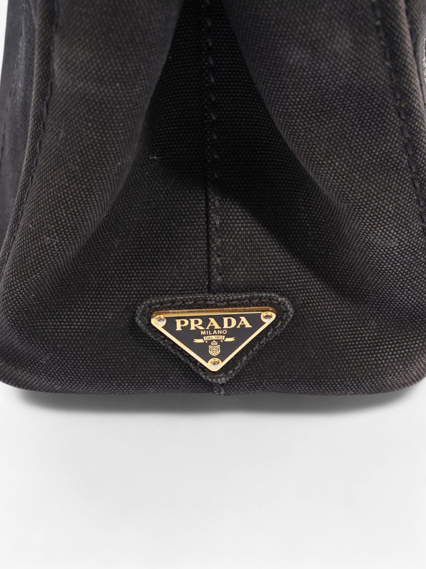 Prada Canvas Tote Black / White Cotton