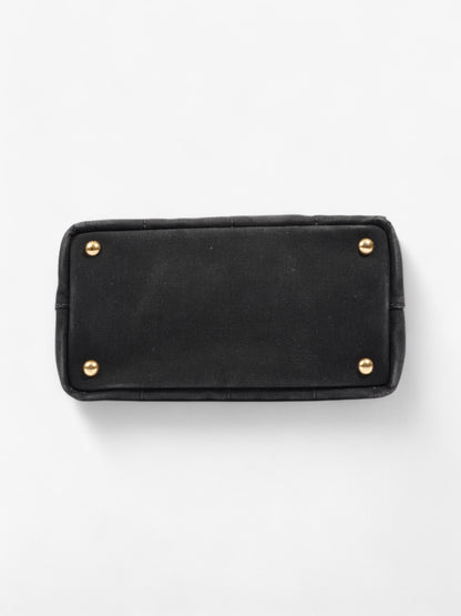 Prada Canvas Tote Black / White Cotton