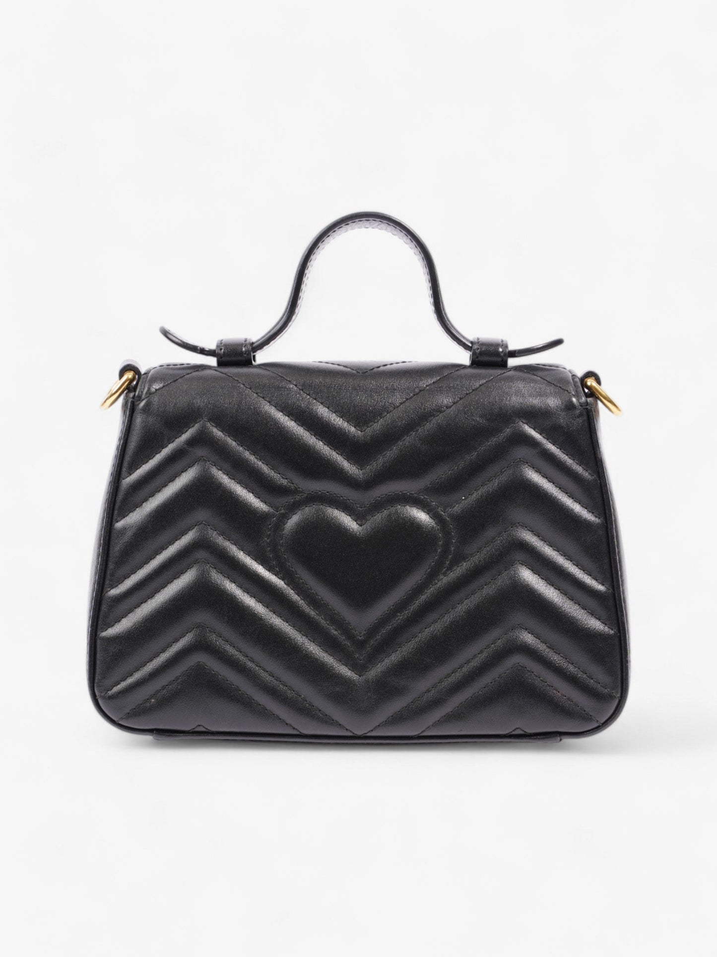 Gucci GG Marmont Mini Top Handle Bag in Quilted Black Leather Black GG Supreme Matelasse Leather Mini