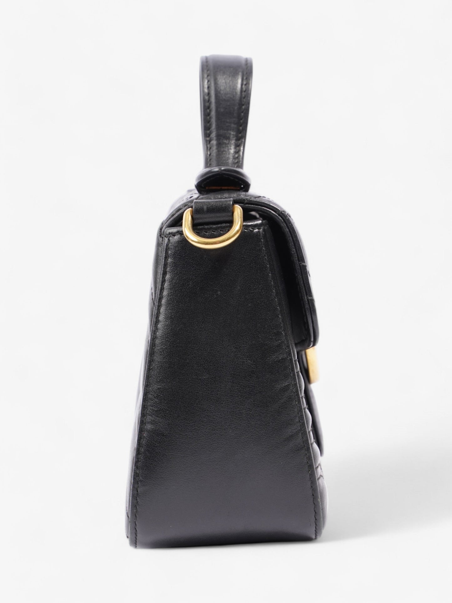 Gucci GG Marmont Mini Top Handle Bag in Quilted Black Leather Black GG Supreme Matelasse Leather Mini