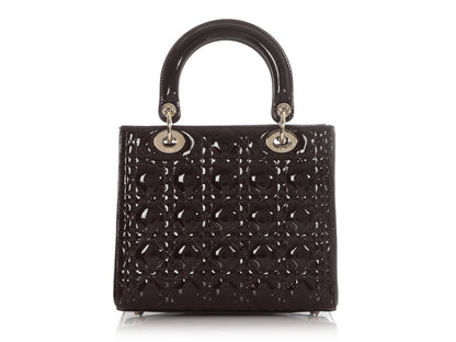 Dior Small Brown Patent Lady Dior
