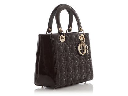 Dior Small Brown Patent Lady Dior