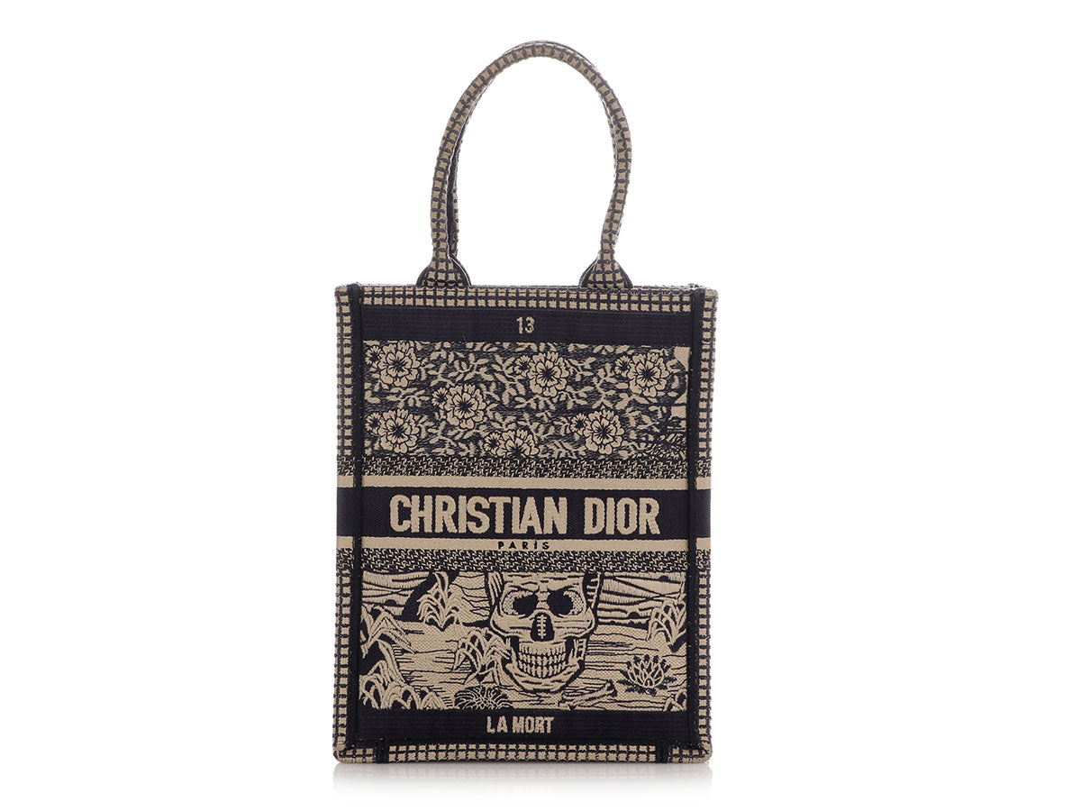 Dior Blue Embroidered La Mort Tarot Vertical Book Tote