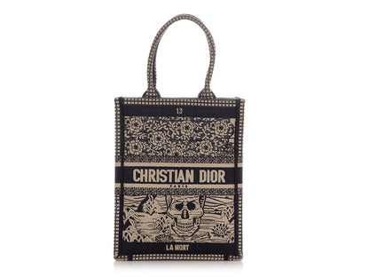 Dior Blue Embroidered La Mort Tarot Vertical Book Tote